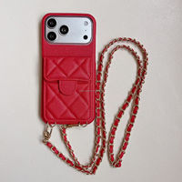 Étui de luxe en cuir pour téléphone avec bandoulière et pochette, compatible iPhone 18 Pro Max, toutes séries 17, 16, 15, 14, 13