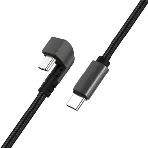 1M 1.8M 3A 180 Độ Hình Chữ U Bện Nylon PD Sạc Nhanh Android Loại C Đến C Khuỷu Tay Trò Chơi Chơi Cáp USB