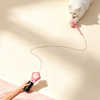 Jouet Électrique Interactif pour Chat : Canne à Pêche Lanceur de Balle Récupérable – Idéal pour l'Entraînement et le Divertissement de Votre Animal de Compagnie