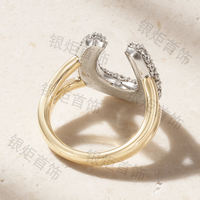 Bague de pinky LOZRUNVE en argent sterling 925 plaqué or 18 carats et rhodium, double placage, avec zircone, plaqué or