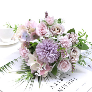 O-X322 Nouvelle conception rose <span class=keywords><strong>bouquet</strong></span> de fleurs en soie artificielle <span class=keywords><strong>pas</strong></span> <span class=keywords><strong>cher</strong></span> <span class=keywords><strong>bouquet</strong></span> de <span class=keywords><strong>mariée</strong></span> mariage fleurs artificielles <span class=keywords><strong>bouquet</strong></span> - Product Image 2