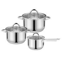 Ensemble de casseroles et poêles en acier inoxydable, ustensiles de cuisine écologiques, couleur argent
