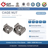 Écrou à cage en acier inoxydable 304, trou carré 6,35 mm 7,9 mm 8 mm M4 M5 M6 M8, type à ressort flottant à enclenchement pour armoire de serveur
