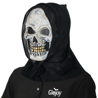 Masque en caoutchouc gris squelette fantôme, accessoire d'horreur pour Halloween, masque effrayant pour fête costumée, accessoire effrayant personnalisable