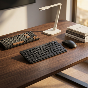Battery Powered AZERTY French Wireless Keyboard Mouse Combo 2.4G Plug and Play 78 <b>Keys</b> Slim Keyboard Set for Home Office Laptop - Product Image 1
