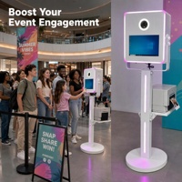 Photomaton en métal de haute qualité avec écran tactile de 15,6 pouces, compatible avec les appareils photo reflex numériques, pour les mariages, les fêtes et les événements de location