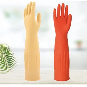 Gants en latex à manchette longue pour le ménage, le lavage du linge, la protection du travail, les gants en caoutchouc