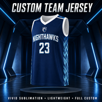 Maillot de basket personnalisé sublimé, séchage rapide, respirant, en polyester bleu, uniforme d'équipe avec logo et nom pour hommes et jeunes