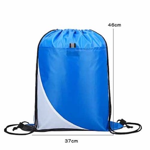<b>Drawstring</b> <b>Backpack</b> 46cm Colorblock Cinch Sack Gym Bag Reflective Elastic Shoulder Straps Sports Hiking School Shopping 4 Colors - Product Image 2