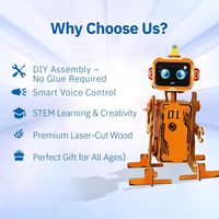Robot à commande vocale à assembler, kits robotiques DIY, jouets d'ingénierie scientifique, kit scientifique DIY