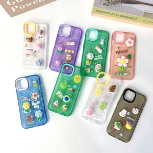 Bubble Shell Varnish Painting + 3D Doll Cell Phone Case for iPhone for Samsung