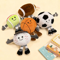 Mini porte-clés en peluche ballon de sport, pendentif de sac en peluche douce, cadeau mignon pour athlètes, étudiants et décoration de collection sur le thème du sport