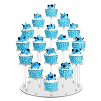 16-stufiger transparenter Acryl-Cupcake-Ständer, Kuchen-Dekorations-Display, Organizer für Sammlerstücke, Figuren, Parfüms, Schmuck