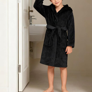 Peignoirs surdimensionnés pour enfants, vente chaude 2026, <span class=keywords><strong>peignoir</strong></span> à capuche pour filles en bas âge, vêtements de nuit, impression personnalisée, robes de détente pour enfants - Product Image 2