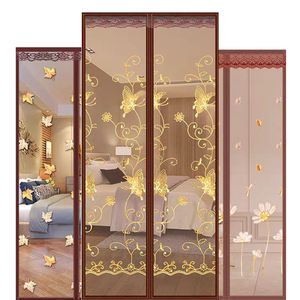 דלת מסך קישוטי קיץ מודרני דלת מסך פוליאסטר רקום, תבניות מגוון דלתות מגנטיות - Product Image 1