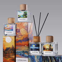 Nouvelle arrivée 100ml Van Gogh Series Home Huile essentielle Aroma Parfum longue durée Diffuseur de roseaux avec bâtons de rotin