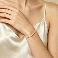 Bracelet en acier inoxydable plaqué or 18 carats PVD Liliflor Fashion, style bohème, imitation perles, résistant à l'eau, pour femmes B262683
