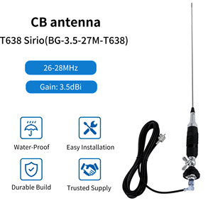 Antena Móvil para <span class=keywords><strong>Radio</strong></span> CB T638 de 27 MHz y 3.5 dBi, Antena de Látigo para CB - Product Image 2
