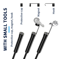 Endoscope industriel HD avec 8 LED réglables, caméra d'inspection étanche IP67, sonde flexible pour tuyaux de moteur automobile