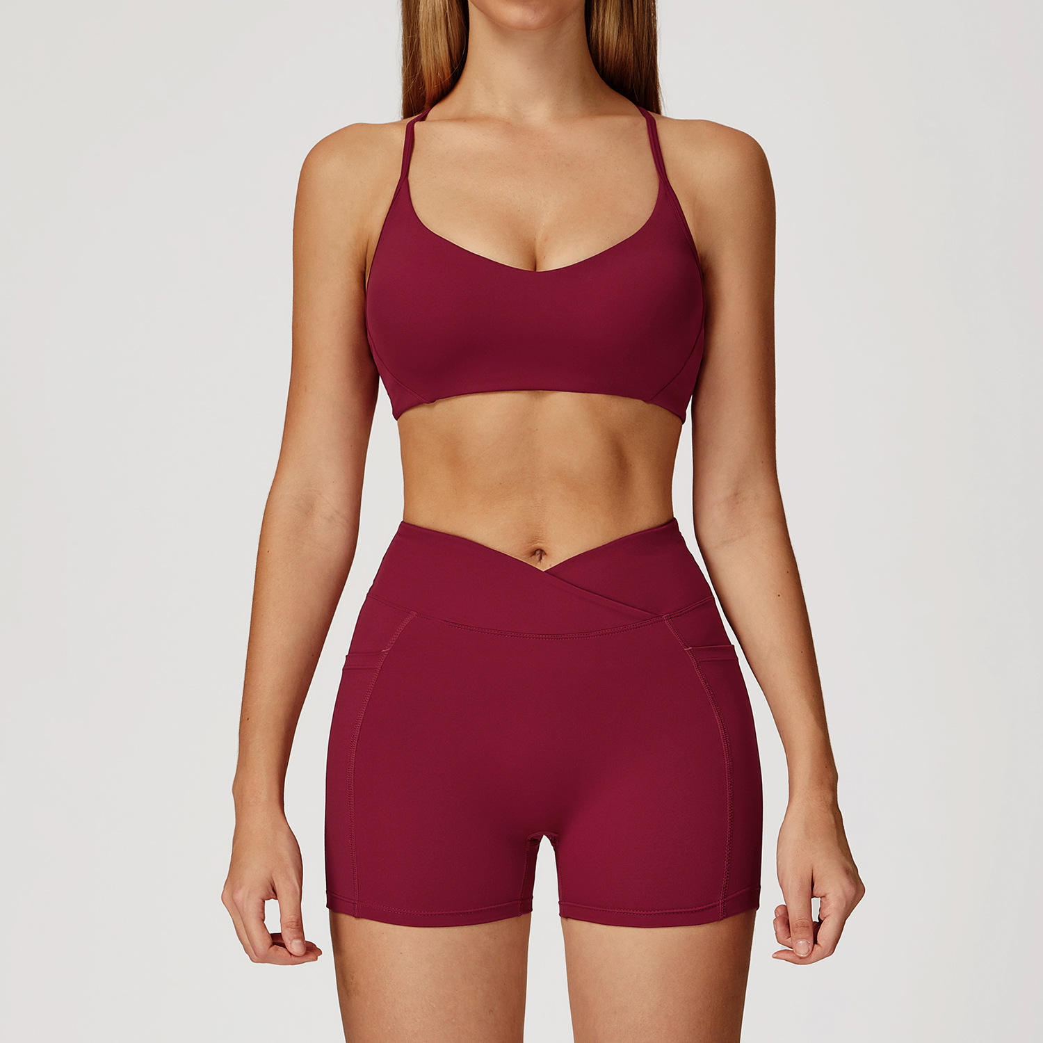 2043 Bra &amp; 2030 Shorts - Cherry Red