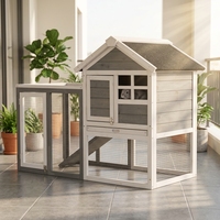 Cage à lapins d'extérieur en bois massif avec design respirant, grande cage d'élevage de qualité commerciale pour usage en extérieur