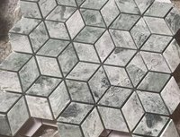 Carreau de mosaïque en marbre de style parquet moderne de luxe hexagone conception 3D pour balcon piscine au sol salon sol conception graphique