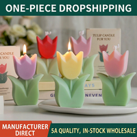 Bougie artisanale parfumée à la tulipe, en forme de fleur, aromathérapie, cadeau, décoration d'intérieur, Diwali, 5 couleurs, parfum, désodorisant, sans fumée