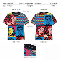 T-shirt OEM ODM Pop Art Graffiti avec impression de portrait de bande dessinée