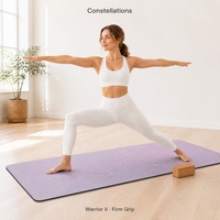 Tapis de yoga en cuir PU LZT-PR008 de la marque LZT, 183 cm, 5 mm, base en caoutchouc antidérapante, sangle de transport, motif imprimé personnalisé, vente en gros usine
