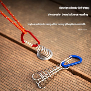 Accesorios para Tiendas de Campaña Portátiles para Campamento y Senderismo, Anclaje de Cuerda en Espiral con Gancho y Resorte - Product Image 4