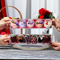 Boîtes à macarons transparentes, boîtes à gâteaux blancs, boîtes à desserts en papier avec fenêtre pour fraises enrobées de chocolat