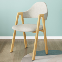 Chaise de salle à manger italienne moderne en bois massif de qualité, fauteuil de cuisine monoplace avec tissu, empilable pour la maison ou les centres commerciaux