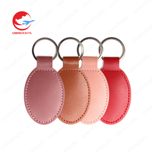 Tùy chỉnh khắc da và kim loại vòng chìa khóa Fob cá nhân phụ kiện PU Keychain tim vòng Keyring quà tặng cho nam giới phụ nữ - Product Image 4