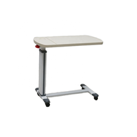 Table d'hôpital pneumatique réglable avec roulettes - Bureau de chevet mobile de qualité médicale pour les soins aux patients