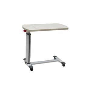 <strong>Adjustable</strong> Pneumatic Hospital Overbed <strong>Table</strong> with Wheels - Medical Grade Movable Bedside Desk for Patient Care - Product Image 5