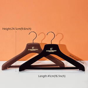 Custom Logo Plastic Fluwelen Coating Hanger Zwart Bruin Fluwelen Mannequin Broek Kleding En Pak Met Haak Broek Rek - Product Image 2