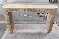 Table console moderne de luxe en travertin beige mat naturel de Turquie, tables basses pour hôtels, carreaux de sol inclus