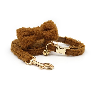 Colliers en velours Teddy pour chats et chatons 2026, inspirés de TikTok, avec laisse de promenade et nœud assorti - Product Image 2