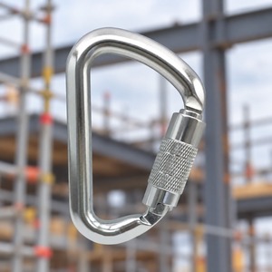 Gancho de Seguridad para Herramientas con Bloqueo Automático, Forma de D, 8kN, Aleación de Aluminio Forjado y Anodizado, 79mm, Barril de 14mm, Plateado, para Cordón de Herramientas HM A104KTL - Product Image 5
