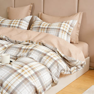 All-cotton Colored Woven Wash 200TC Three-piece Set <b>Duvet</b> <b>Cover</b> Striped Eco-Friendly for Home Use - Product Image 3