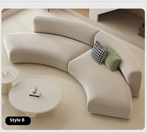 Nordic di <span class=keywords><strong>lusso</strong></span> Designer divano moderno sezionale semplice curvo tessuto grande piccolo per <span class=keywords><strong>soggiorno</strong></span> Hotel centro commerciale spugna - Product Image 2
