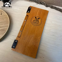Carpeta de Menú de Hotel de Lujo con Cubierta Impresa Personalizada, Carpeta de Menú de Madera de Alta Calidad y Duradera