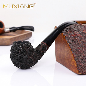 Muxiang Briarwood Smoking Pipe Bent Type Solid Wood Tobacco Pipe For Reading And Cigarette Use - Product Image 2