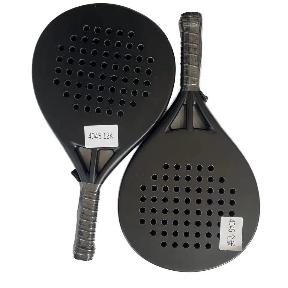 Design personnalisé de raquette de tennis en EVA souple entièrement en carbone quantité minimale de commande bas de l'usine de raquettes de paddle-tennis de haute qualité pour la plage