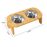 Accessoires pour animaux en acier inoxydable Céramique 15 degrés de protection cervicale Support de bol de nourriture pour chat et chien Mangeoire pour chien