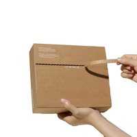 Boîte d'emballage postale personnalisée écologique en papier recyclé ondulé avec fermeture éclair auto-adhésive et logo en relief