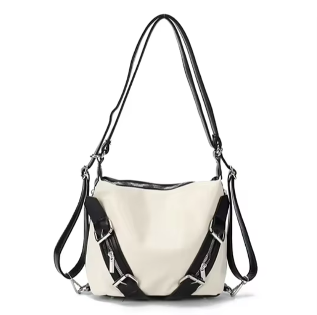 2026 KH New Trendy 2 in 1 Convertible Backpack Shoulder Bag with V-Zipper, Chic Urban Utility Multi-functional Bag for Women