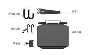 Diseño creativo de dos caras ABS Tesla coche organizador volante asiento trasero portátil bandeja plegable soporte de teléfono para viajes - Product Image 6
