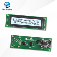 Layar LCD Standar Tinggi JXD2002A-IIC FSTN Antarmuka IIC/I2C Positif Putih dengan Lampu Latar Modul Tampilan LCM Matriks Titik 20*2