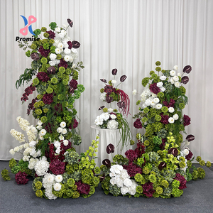 Set di 3 Archi di Fiori Artificiali Verde Foresta per Decorazione di Sfondi per Matrimoni - Product Image 1